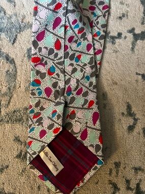 Matilda Jane Multicolor Teardrop Print Tie - Red, Turquoise, Purple, Gray, Pink